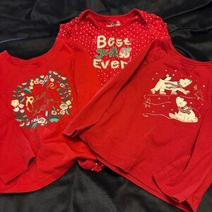 Red Toddler Holiday Shirts Set - Bin 14